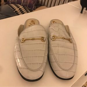 Sam Edelman Loafer Mule Linnie Slip On flat Sky Blue Grey